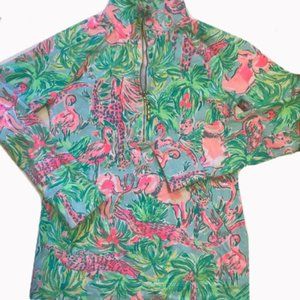 Lilly Pulitzer Half-Zip Animal Print Size XXS